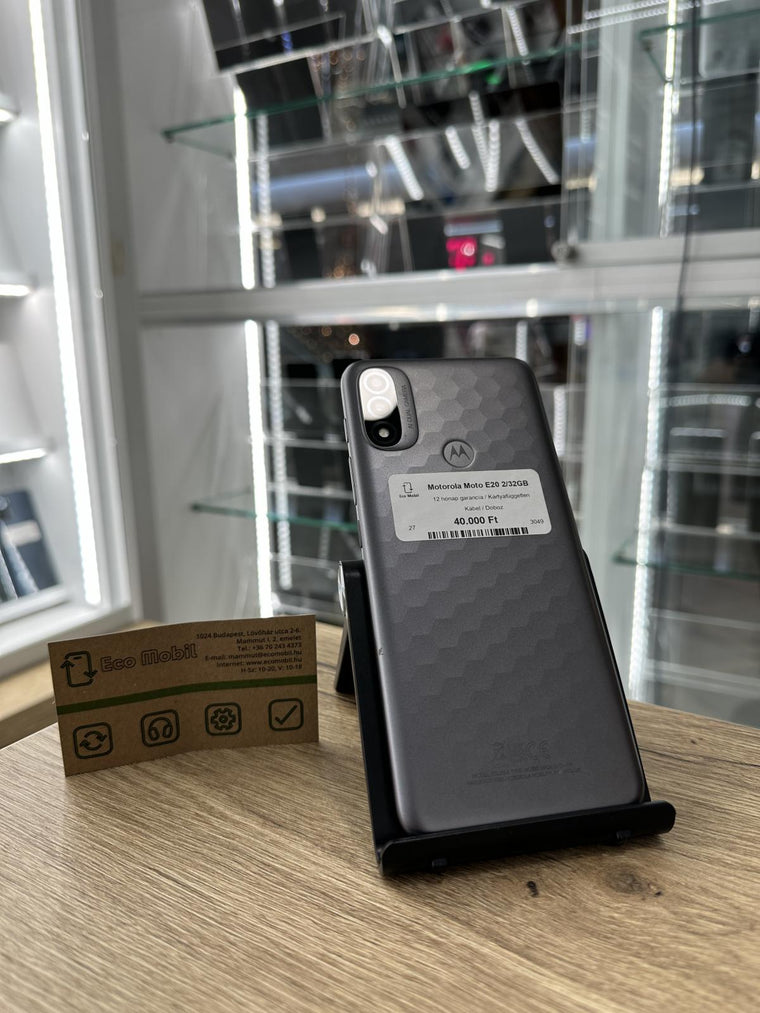 Motorola Moto E20 Kártyafüggetlen 32 GB 2 GB Ram, 12 hó garancia