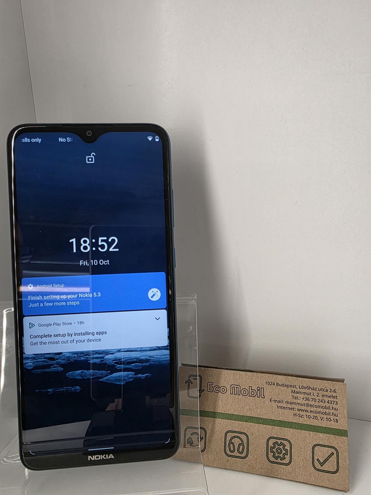 Nokia 5.3 Kártyafüggetlen 64 GB 4 GB Ram, 12 hó garancia